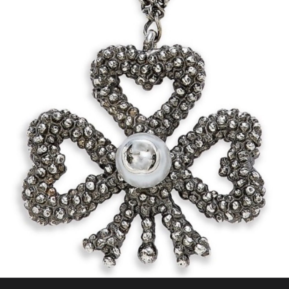 Gucci Sterling Silver Pendant Necklace New authentic clover - Picture 2 of 11